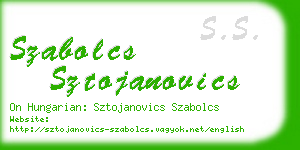 szabolcs sztojanovics business card